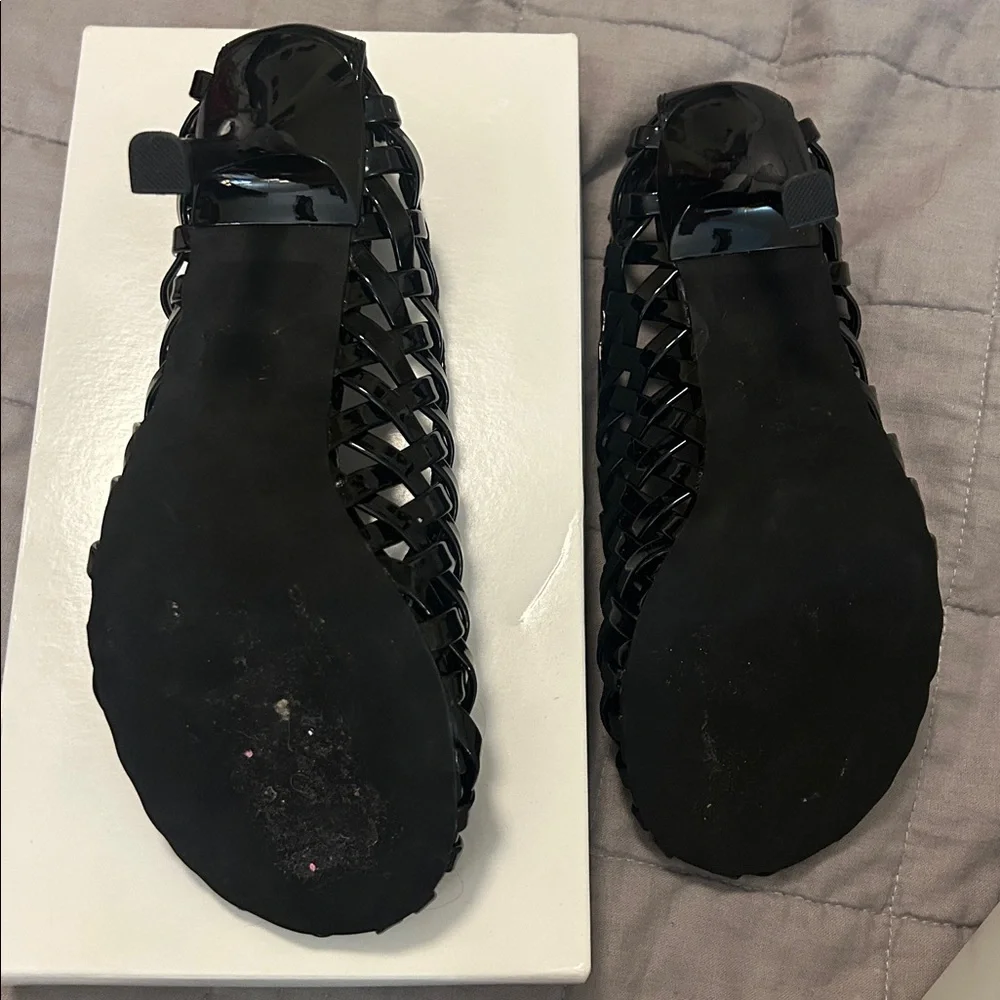 Jeffrey Campbell Black Patent Woven Pumps - Picture 3 of 4